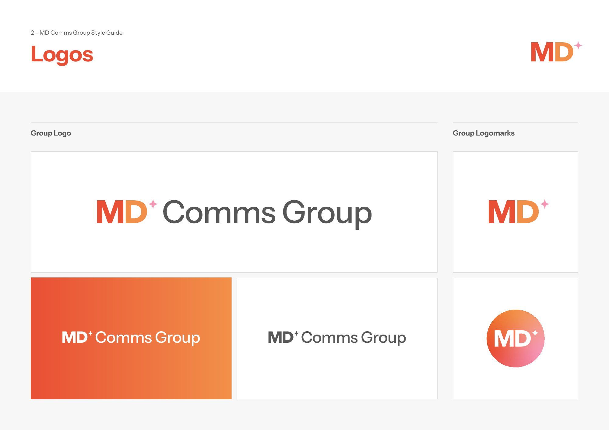 Style guide logo page